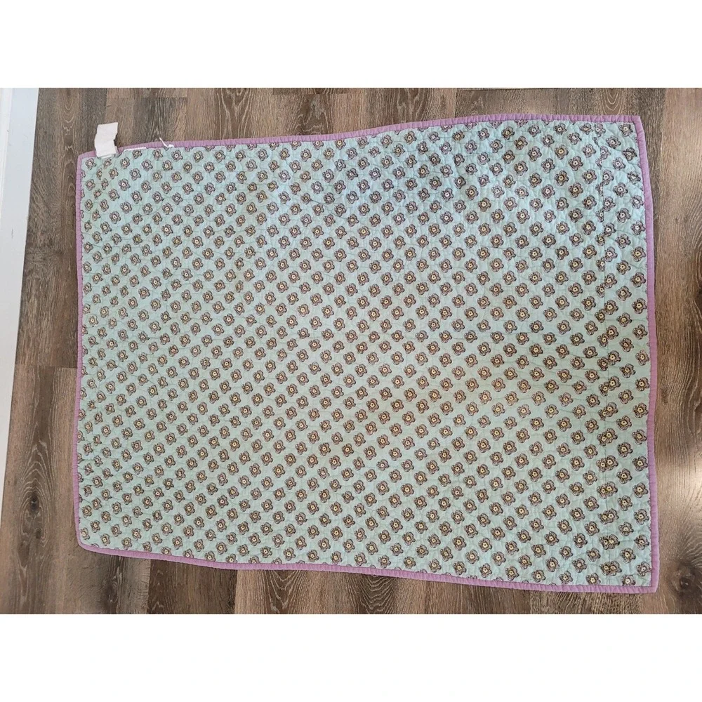Pottery Barn Kids Baby Crib Quilt Purple Brooklyn Mandala‎ Toddler Blanket #k2